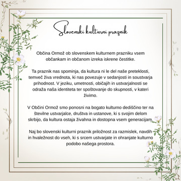 Voščilo ob slovenskem kulturnem prazniku