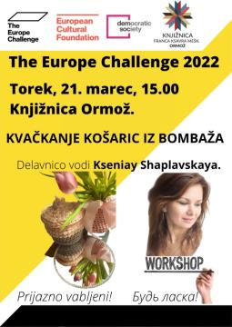 The Europe Challenge ustvarjalna delavnica Kvačkanje košaric iz bombaža 